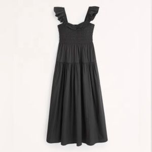 Abercrombie & Fitch Black Tiered Maxi Dress - XXLP